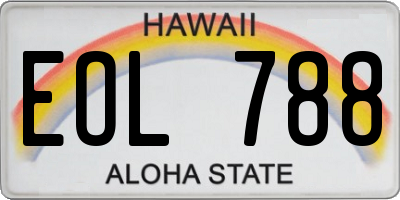 HI license plate EOL788