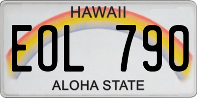 HI license plate EOL790