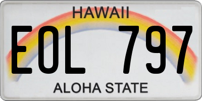 HI license plate EOL797