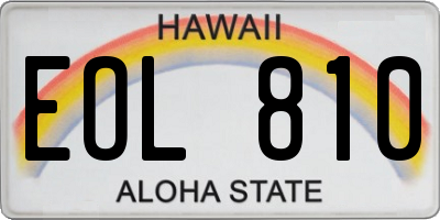 HI license plate EOL810