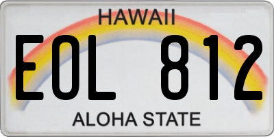 HI license plate EOL812