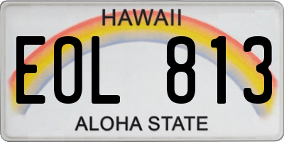 HI license plate EOL813