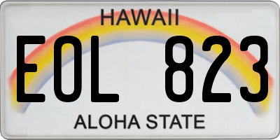 HI license plate EOL823