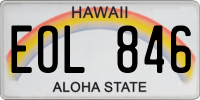 HI license plate EOL846