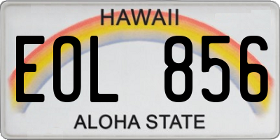 HI license plate EOL856