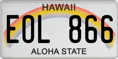 HI license plate EOL866