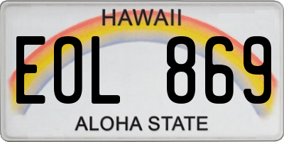HI license plate EOL869