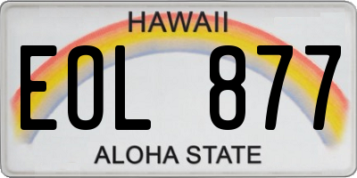 HI license plate EOL877