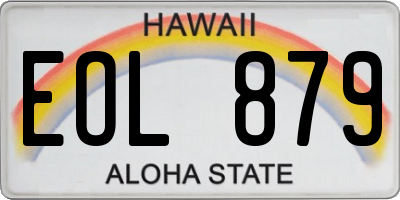 HI license plate EOL879