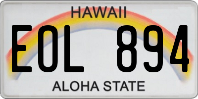 HI license plate EOL894