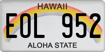 HI license plate EOL952
