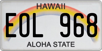 HI license plate EOL968