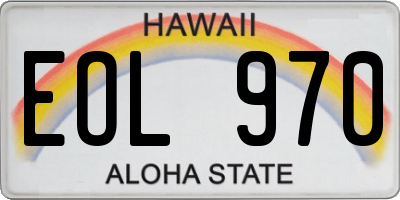 HI license plate EOL970