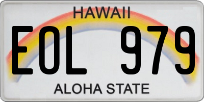 HI license plate EOL979