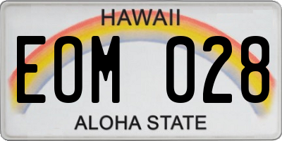 HI license plate EOM028