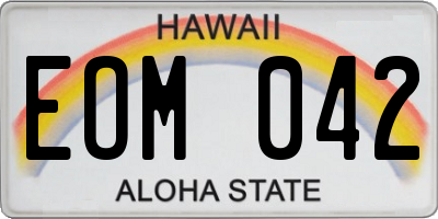 HI license plate EOM042