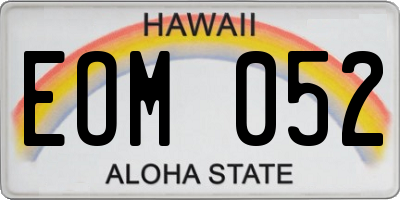 HI license plate EOM052