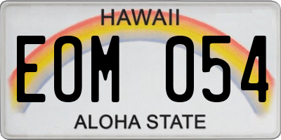 HI license plate EOM054