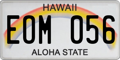 HI license plate EOM056