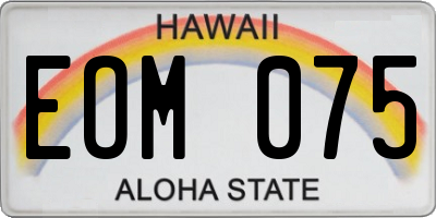 HI license plate EOM075