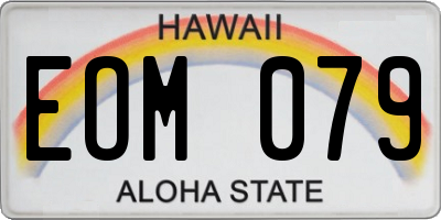 HI license plate EOM079