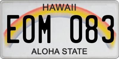 HI license plate EOM083