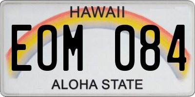 HI license plate EOM084
