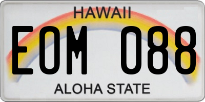 HI license plate EOM088