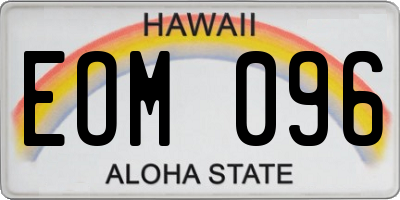 HI license plate EOM096