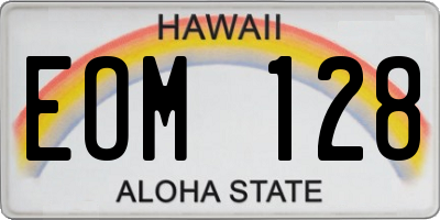 HI license plate EOM128