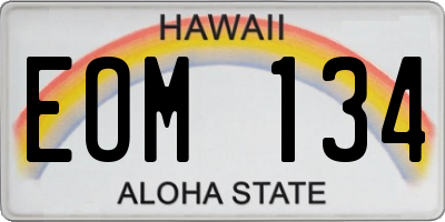 HI license plate EOM134