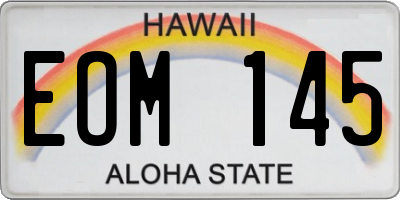 HI license plate EOM145
