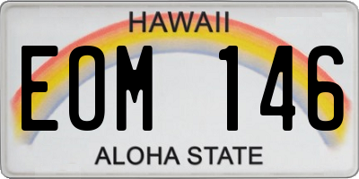 HI license plate EOM146