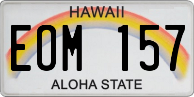 HI license plate EOM157