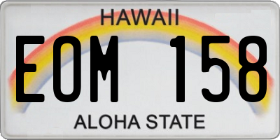 HI license plate EOM158