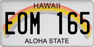 HI license plate EOM165