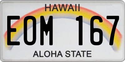 HI license plate EOM167