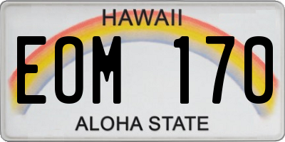 HI license plate EOM170