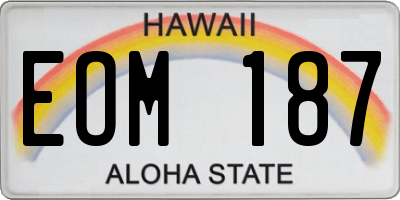 HI license plate EOM187