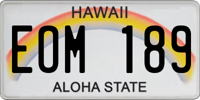 HI license plate EOM189