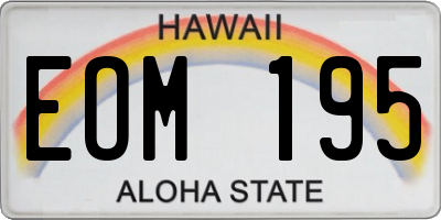 HI license plate EOM195