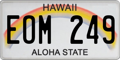 HI license plate EOM249