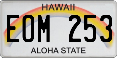 HI license plate EOM253