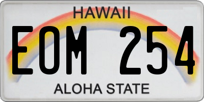 HI license plate EOM254