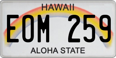 HI license plate EOM259