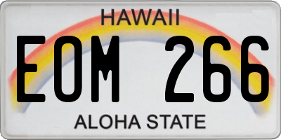HI license plate EOM266