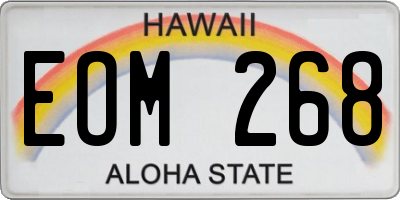 HI license plate EOM268
