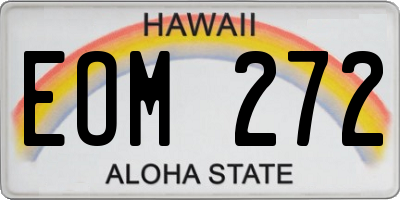 HI license plate EOM272