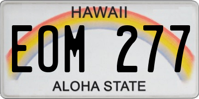 HI license plate EOM277