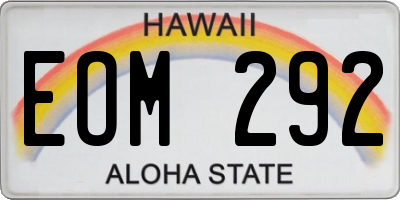 HI license plate EOM292